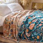 MSGKV Boho Throw Blanket for Bed 60"x80" Cotton Birds Floral Twin Size Couch - Image 7