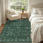 6x9 Area Rugs Living Room Rug: Washable Vintage Distressed Floral Rug No Slip - Image 4