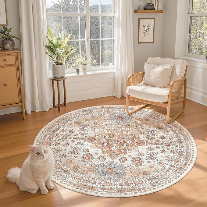 zesthome Washable Round Rug - 5ft Ultra-Thin Circle Area Rugs - Image 3