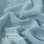 LAMIT Semi Sheer Linen Curtains 45 Inches Long, Light Filtering Panels Back Tab - Image 2
