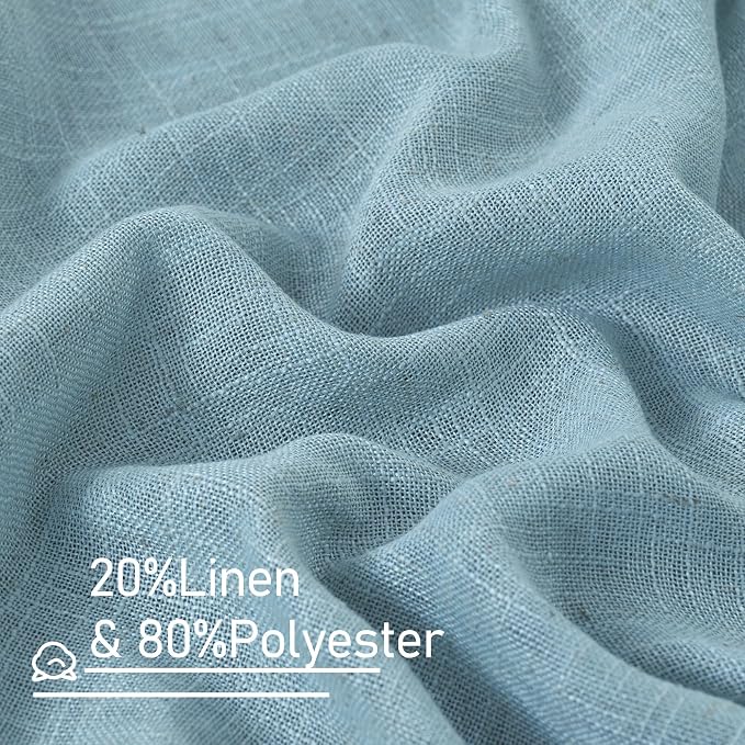 LAMIT Short Linen Curtains 30 Inch Length - Image 2