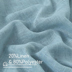 LAMIT Stone Blue Semi Sheer Window Linen Curtains 63 Inch Length, Light - Image 2