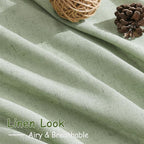 Nanspring Mist Sage Linen Curtains Semi Sheer 96 Inches Long 2 Panels Set - Image 5