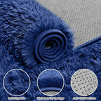 5x7 Area Rugs for Living Room Rug: Soft Fluffy Shag Blue Rugs for Bedroom - Image 6