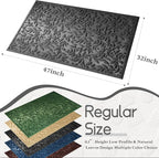 Grey Leaves Outdoor Indoor Entrance Door mat, Absorbent Durable Heavy Duty - Image 2