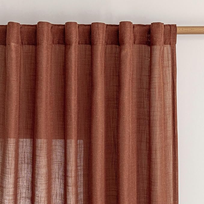 MYSKY HOME Curtains for Living Room 84 Inches Long Light Filtering Semi Sheer - Image 2