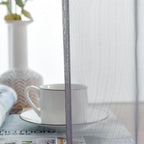youleyar Solid Sheer Rod Pocket Curtain Voile Draperies 2 Panels White Beige - Image 2