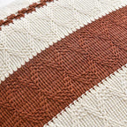 Fancy Homi Set of 1 Rust Boho Decorative Throw Pillow Covers 16x16 Inch - Image 4