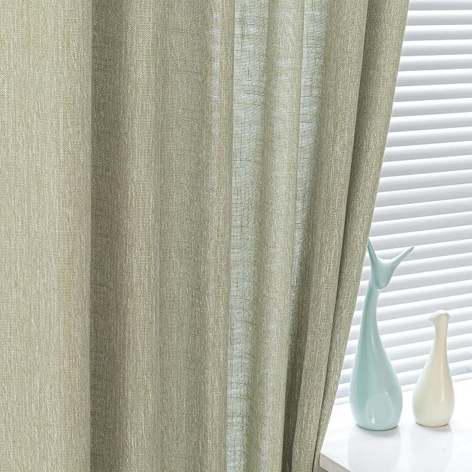 MYSKY HOME Sage Green Living Room Curtains 84 Inch Length 2 Panels Set - Image 4