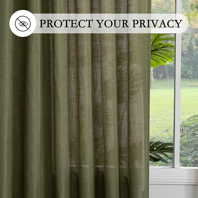 MYSKY HOME Curtains for Living Room 84 Inches Long Semi Sheer Light Filtering - Image 6