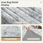 Soalmost 9x12 Area Rugs for Living Room, Non Slip Machine Washable Vintage Rugs - Image 8