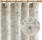 jinchan Floral Linen Curtains for Living Room 63 Inch Length Green Flower - Image 9