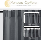Dark Gray Curtains for Living Room Back Tab Modern Farmhouse Semi Sheer Gray - Image 2