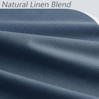 Denim Blue 100% Blackout Linen Curtains 120 Inch Length 2 Panels Set - Image 3