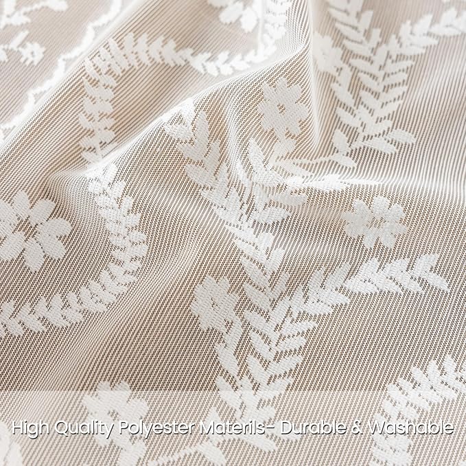 WAZZIO Boho Lace Curtains 2 Panels 63 Inches -Cute Vintage Victorian Sheer - Image 2
