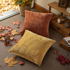 decorUhome Rust Chenille Throw Pillow Covers 20x20 Set of 2 Textured Soft Cozy - Image 8