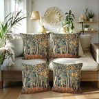 Rustic William Morris Inspired Autumn Forest Decor Pillow Covers 18x18 Set of 4 - Image 5