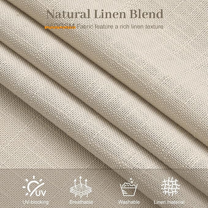 Pinch Pleated Linen Curtains 84 Inch Length 2 Panels Set, Light Filtering Linen - Image 6
