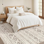 Nakagishi 10x12 Area Rugs Living Room: Washable Boho Large Neutral Soft - Image 5