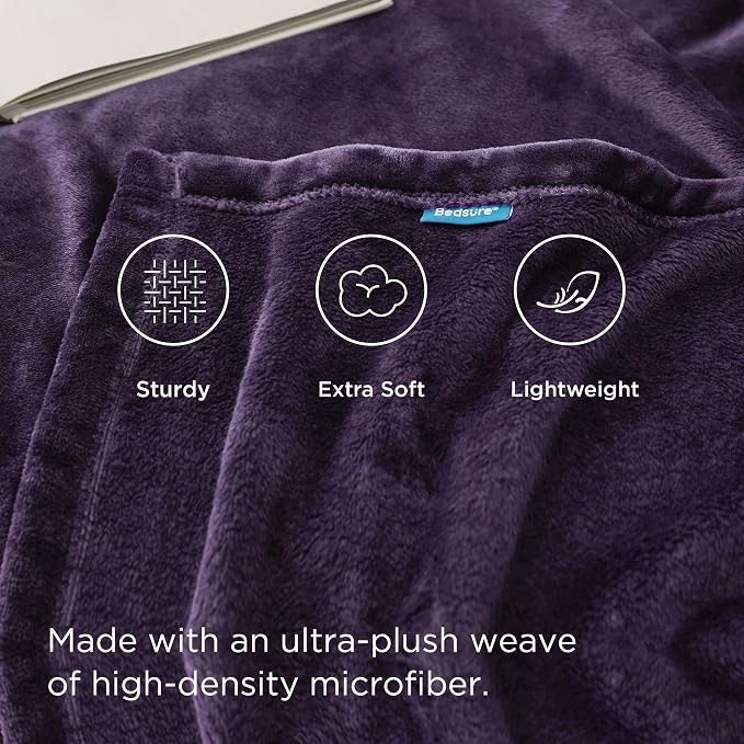 Bedsure GentleSoft Fleece Bed Blankets Large Size Purple - Image 4