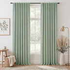 RYB HOME Sage Green 100% Blackout Curtains 102 inches Long, Thermal Insulated by RYBHOME