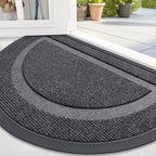 OLANLY Half Circle Door Mat Indoor Outdoor Entrance Welcome, Waterproof by OLANLY