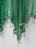 Molaxhome Swag Curtain 51 inch Length Rod Pocket Scalloped Curtain Valance - Image 8