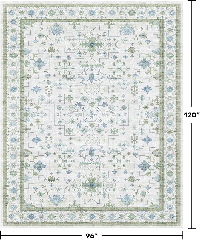 Hazo Haus Blue and Green Living Room Rug 8x10 - Image 2
