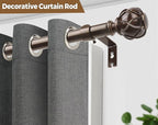 KAMANINA Curtain Rods for Windows 66 to 120 Inch, 7/8 Inch Antique Bronze Heavy - Image 6