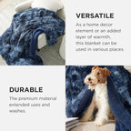 Bedsure GentleSoft Fluffy Navy Blue Throw Blanket, Tie Dye Blue Decor Navy Gifts - Image 4