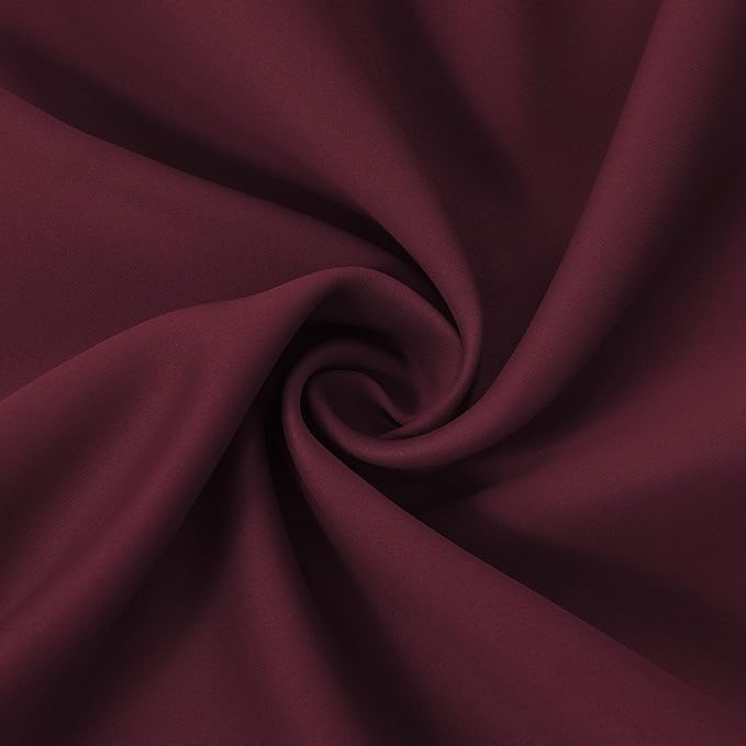 LEMOMO Burgundy Blackout Curtains 38 x 54 Inch Length/Set of 2 Curtain - Image 5