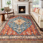 SERISSA Washable Rugs 6x9 Area Rugs, Large Non-Slip Boho Living Room Rug by SERISSAHomeDecorCollection