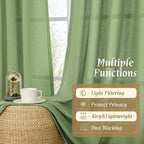 LAMIT Faux Linen Curtains 63 inches Long - Image 9