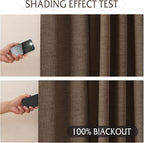 RYB HOME Coffee 100% Blackout Curtains 63 inch Long, Light Blacking & Thermal - Image 2
