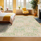 Vintage Washable Beige Green 10x12 Rug - Image 3