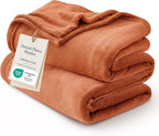 Bedsure GentleSoft Fleece Throw XL Blanket Dark Orange by BEDSURE