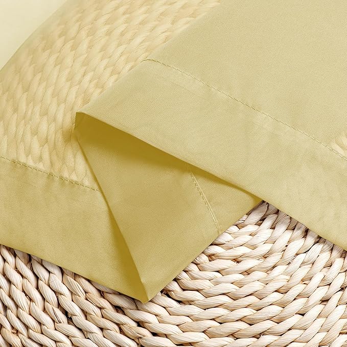 Chyhomenyc Mustard Yellow Sheer Curtains 63 Inches Long, Light Filtering Window - Image 4