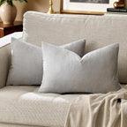 Silver Grey Velvet Decorative Throw Pillow Covers by GIGIZAZAFocusingonhomedecoration