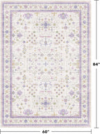 5x7 Light Purple Area Rug for Girls Bedroom, Living Room, Non Slip Washable - Image 2