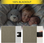 Linen Brown Curtains for Bedroom 84 Inch Long 2 Panel Burg 100% Blackout Back - Image 4