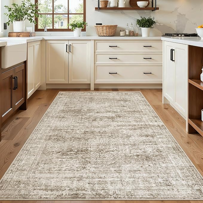 3x5 Rug, Small Area for Kitchen, Machine Washable Non-Slip Throw Rug, Vintage - Image 2