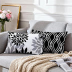 Hexagram Geometric Black Pillow Covers 12x20 Set of 4, Decorative Outdoor Boho - Image 7