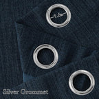 NICETOWN Faux Linen Navy Blue Blackout Curtains 84 inches Long - Image 2