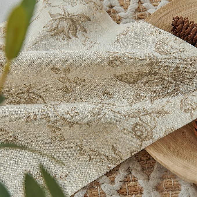 jinchan Amlie Floral Linen Valance Curtain Farmhouse Kitchen Valance - Image 7