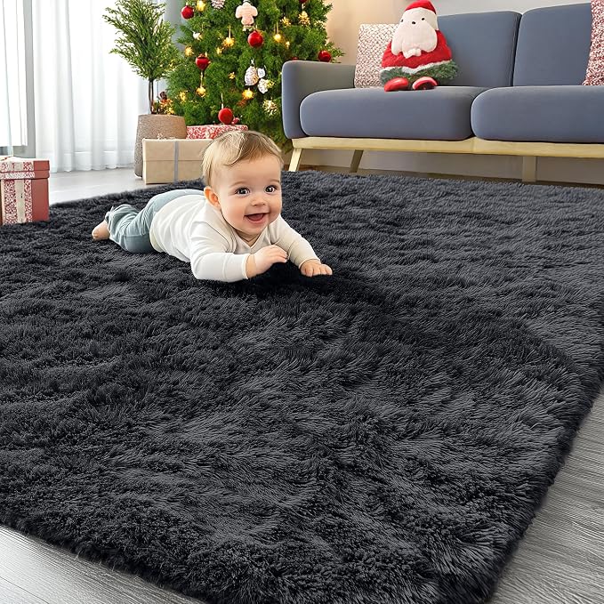 OLANLY 4x9 Area Rugs for Living Room Bedroom, Machine Washable Soft Fluffy by OLANLY