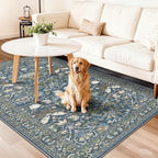 4x8 Washable Kitchen Area Rug: Farmhouse Stain-Resistant Elegant Floral Rug - Image 2