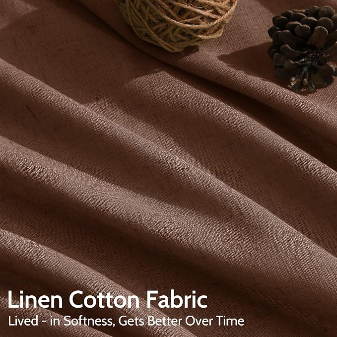 Extra Long Mocha Brown Linen Curtains 120 Inch - Image 4