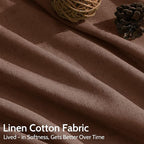 Mocha Brown Linen Curtains 90 Inch Length 2 Panels - Image 4