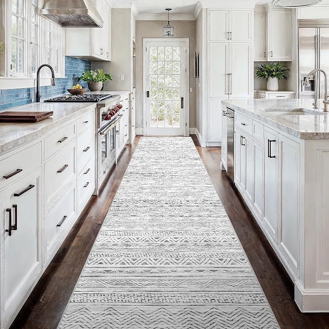 3x18 Washable Kitchen Runner Rug: Modern Moroccan Runners - Image 2