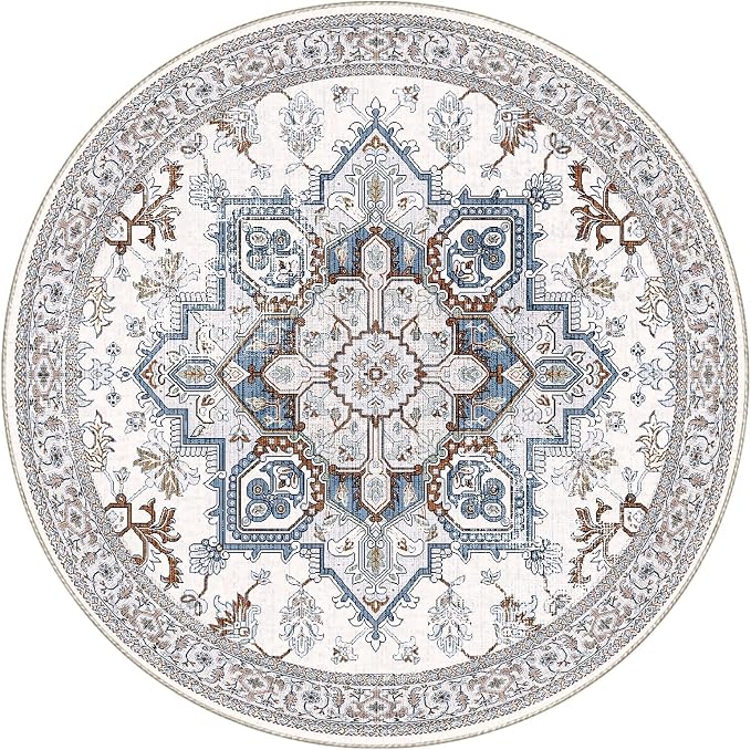 OPPODREAM Soft Round Rug 3ft, Neutral Washable Circle Rug 3ft - Image 8